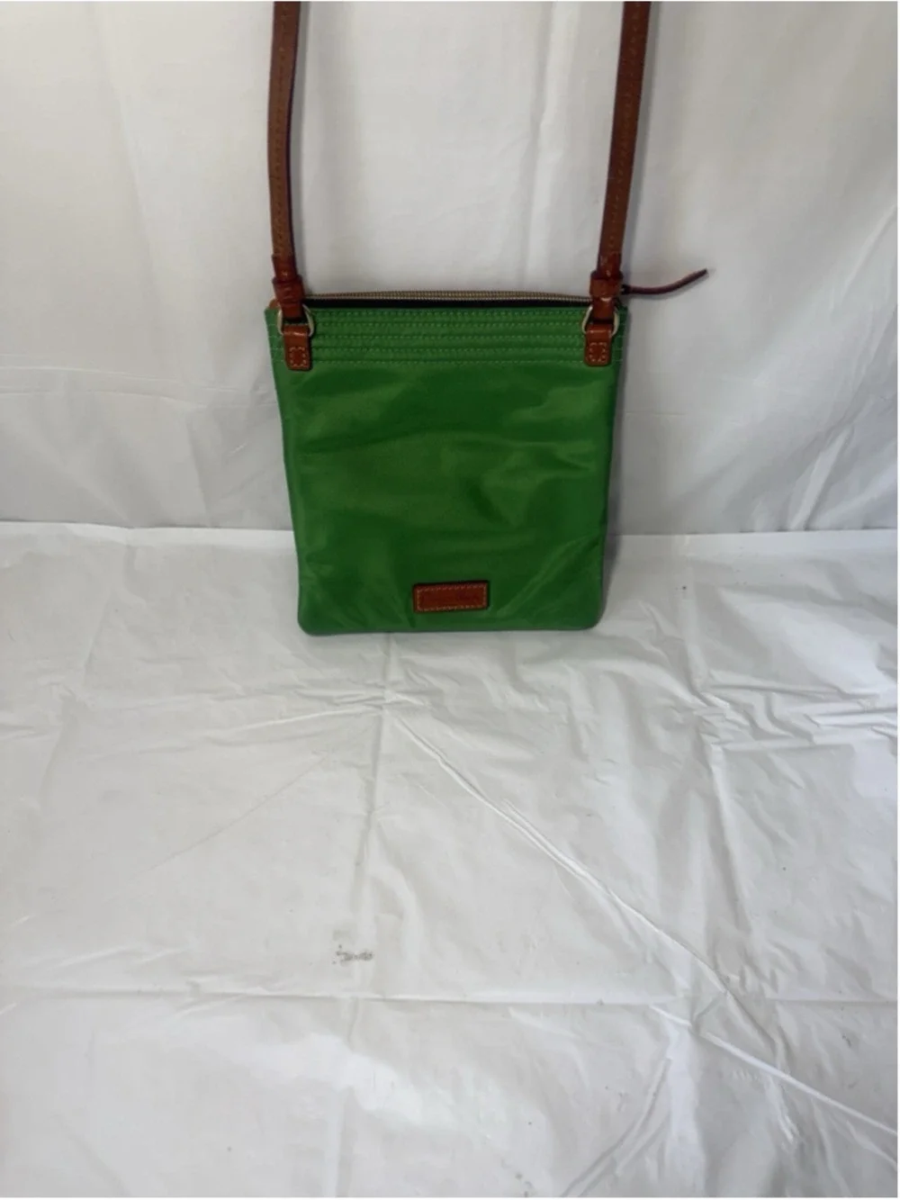 Dooney & Bourke Green Nylon North South Triple Zip Shoulder Crossbody Bag Purse
